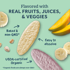 Gerber Organic Pure Rice Teething Biscuits Blueberry Apple Beet Flavor 7m+ 48g