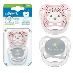 Dr. Brown's Prevent Printed Animal Faces Soother 0-6m 2p