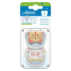 Dr. Brown's Prevent Printed Lion Faces Soother 0-6m 2p