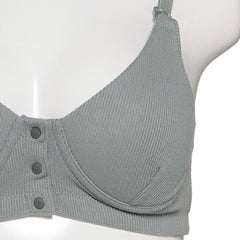 西松屋孕婦內衣哺乳胸圍產前產後前開式&肩帶開口(肋骨紋)