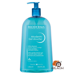 Bioderma Atoderm Hydrating Shower Gel Moisturizing Face and Body Cleanser Body Wash for Normal to Dry Sensitive Skin 1L