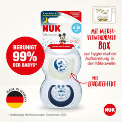 NUK Star Baby Dummy BPA-Free Silicone Soothers Mickey Mouse 2 Count