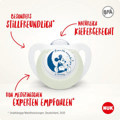 NUK Star Baby Dummy BPA-Free Silicone Soothers Mickey Mouse 2 Count