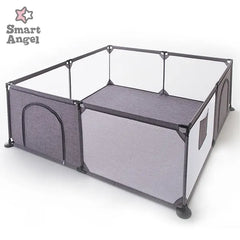 Smart Angel Soft Baby Playard Square L 184x184x66cm (Silver Gray) For 5m-3yrs
