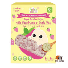 Baby Basic Organic Strawberry Purple Rice Germ Rice Cake 6m+