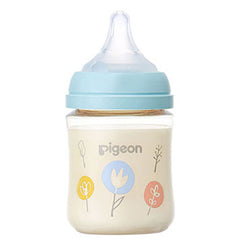 Pigeon Flower Flower Breast Milk Real Feeling Bottle Wide Neck Nursing Bottle Simulated Breastfeeding PPSU Light Blue