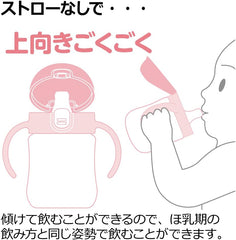 Richell Learning Cup with Straw Training Mug 200ml 5m+ Purple