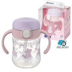 Richell Learning Cup with Straw Training Mug 200ml 5m+ Purple