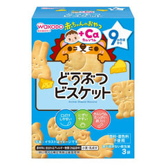 Wakodo Baby Snack Ca Calcium Animal Biscuits Cheese 11.5g×3Pack 9m+