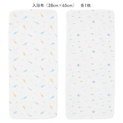 西松屋ElFinDoll嬰兒薄紗浴布+手帕10件套裝 海洋生物