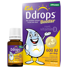 Ddrops Kids Booster 600IU 100 Drops Daily Liquid Vitamin D Support Strong Bones Immune No Preservatives No Sugar Non-GMO Allergy-Friendly