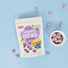 Bebest First-time Square Cheese Cubes - Blueberry Flavor 12m+ Made in South Korea