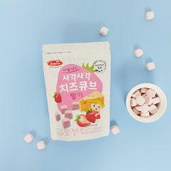 Bebest First-time Square Cheese Cubes - Strawberry Flavor 12m+