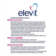 elevit Pre Conception Pregnancy Multivitamin 100 Tablets Use By: Oct 2025
