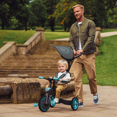 Globber 探索者4合1 三輪車轉平衡車 V3 紅色 10個月至5歲