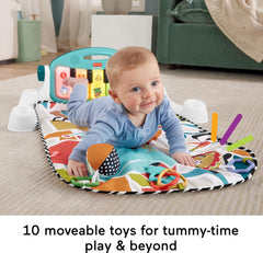 Fisher-Price Baby Activity Mat Grow Kick & Play Piano Gym Portable Musical Toy with Smart Stages Learning Ages 0+ Months
