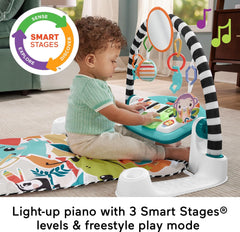 Fisher-Price Baby Activity Mat Grow Kick & Play Piano Gym Portable Musical Toy with Smart Stages Learning Ages 0+ Months