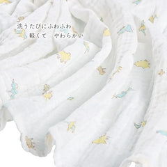 西松屋方形平紋細布紗布 100% 棉 85x85 公分(恐龍)