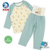 西松屋包肚褲長袖連身睡衣套裝四季款 俏皮小熊