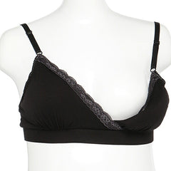 ELFinDoll Cross Open Soft Bra Pre/postpartum Black Lace