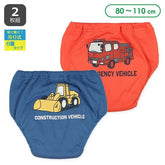 西松屋戒片褲學習褲6層吊式訓練褲BB底褲拉拉褲(推土機/消防車)2枚組