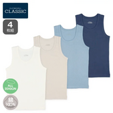 西松屋兒童內衣跑步四季適用肌着100% 純棉(無紋)4枚組