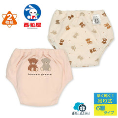 西松屋ELFinDoll戒片褲學習褲吊掛訓練褲 6層 100碼 熊 2件裝