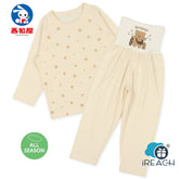 西松屋包肚褲長袖連身睡衣套裝四季款 旅行小熊