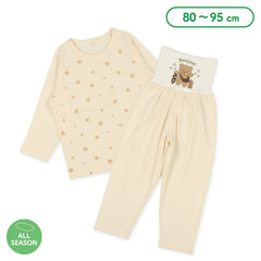 西松屋包肚褲長袖連身睡衣套裝四季款 旅行小熊