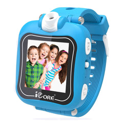 iCore Kids Smartwatch - Selfie-Camera Video Games, Alarm Clock, Calculator - Age 4-12 Birthday and Christmas Gift (Blue)