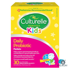 Culturelle® 康萃樂兒童日常益生菌袋裝，含有100％天然來源的Lactobacillus GG菌株††††††，30個小包裝