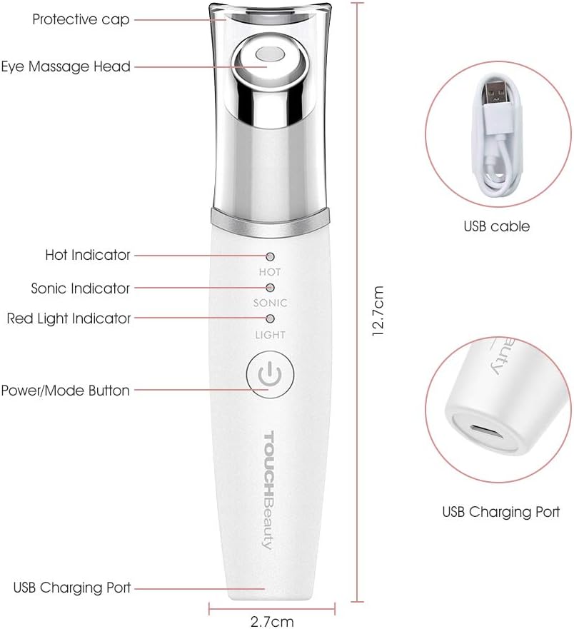 TOUCHBeauty Heated Sonic Eye Massager TB-1980K Authorized Goods