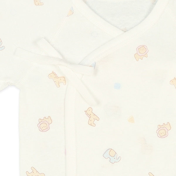 日本製新生兒肌着純棉連身衣動物印花 50-60cm 5件套裝