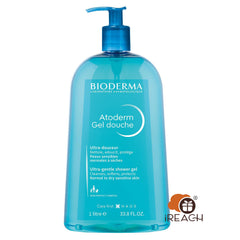 Bioderma Atoderm Hydrating Shower Gel  Moisturizing Face and Body Cleanser  Body Wash for Normal to Dry Sensitive Skin 1L
