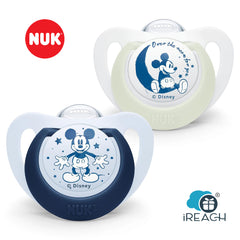 NUK Star Baby Dummy BPA-Free Silicone Soothers Mickey Mouse 2 Count