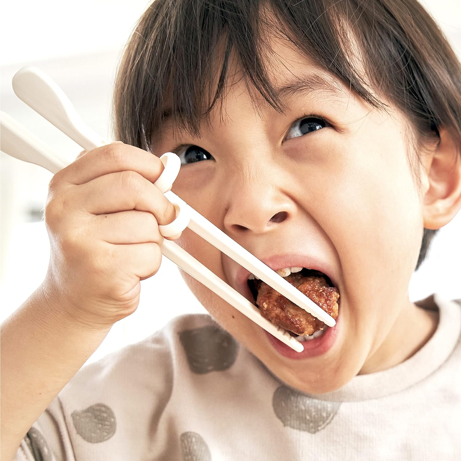 Edison mama 兒童練習筷子左手 17.5 厘米 白色 適合學齡前至早期小學生