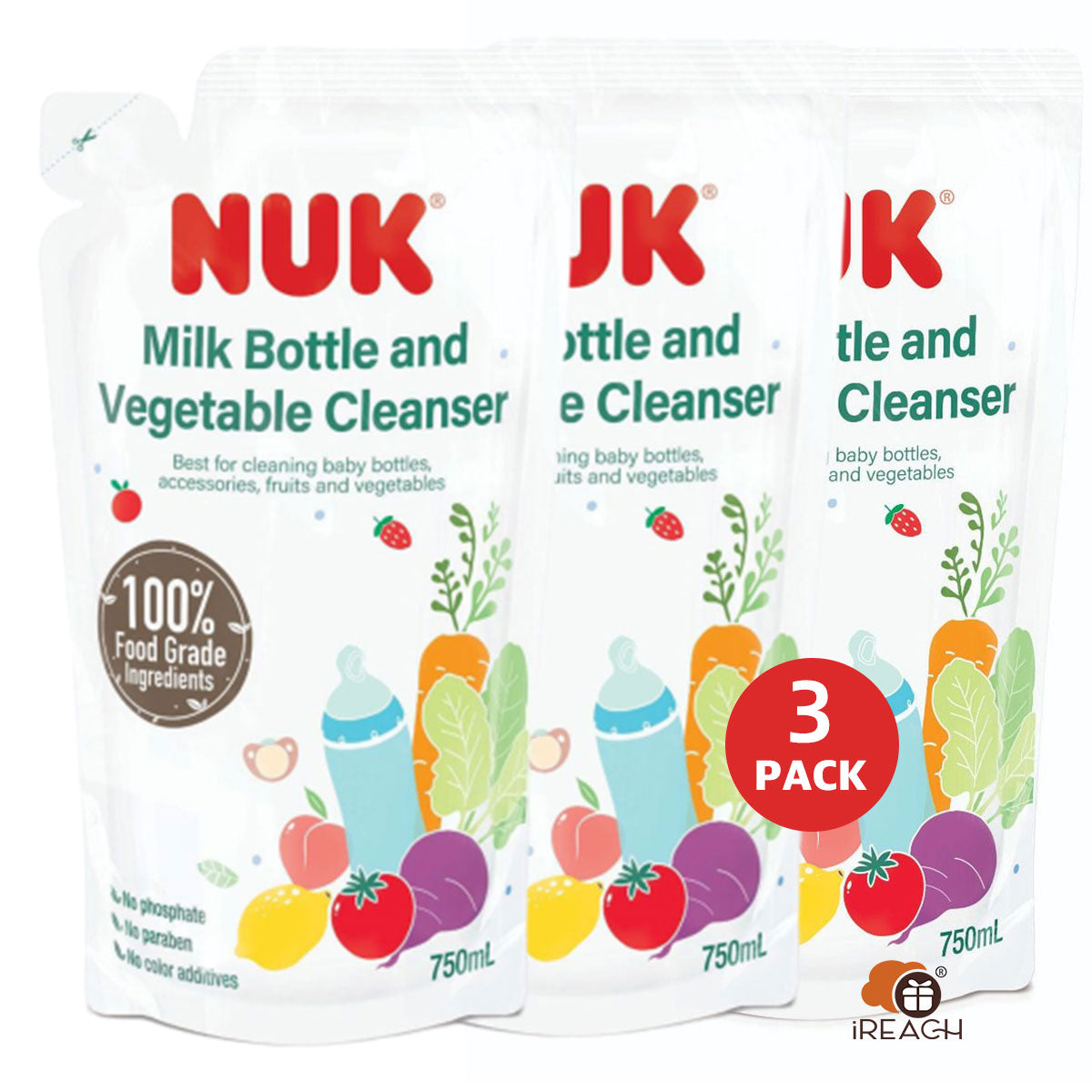 NUK Milk Bottle and Vegetable Cleanser - Refill 750mL