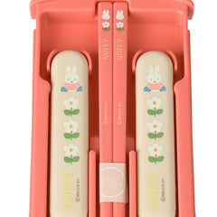 Miffy Spoon Fork Chopsticks Handle Trio Set Antibacterial Dishwasher-safe Made In Japan