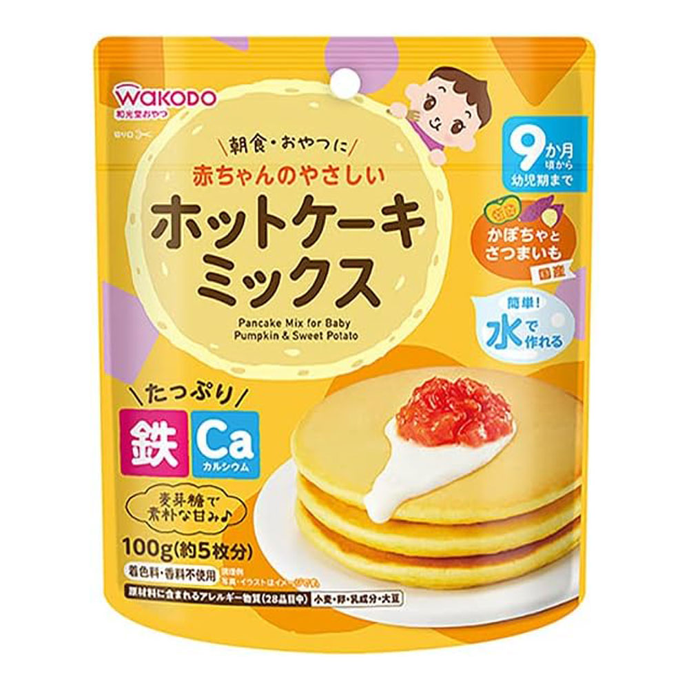 Wakodo Kids Pancake Mix Pumpkin and Sweet Potato Flavor 100g 9m+