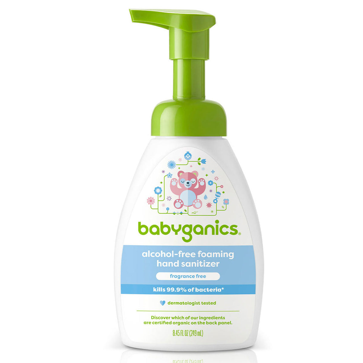 Babyganics alcohol-free foaming hand sanitizer, fragrance free, on-the-go 249ml