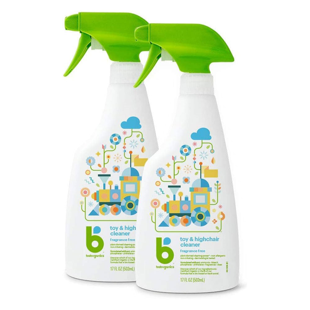 BabyGanics Toy Highchair Cleaner Fragrance Free 502ml