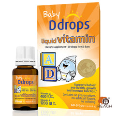 Ddrops嬰幼兒維生素D3 + 維生素A 滴劑 60天份量 1.7毫升