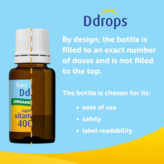 Ddrops有機嬰兒維他命D3滴劑助於牙齒和骨骼健康 90滴 2.5ML