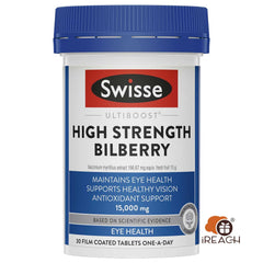 Swisse Ultiboost High Strength Bilberry Supports Healthy Vision 30 Tablets