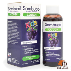 Sambucol Black Elderberry Kids Liquid Combines Cough Relief Ingredient Ivy Leaf 2y+ 120ml