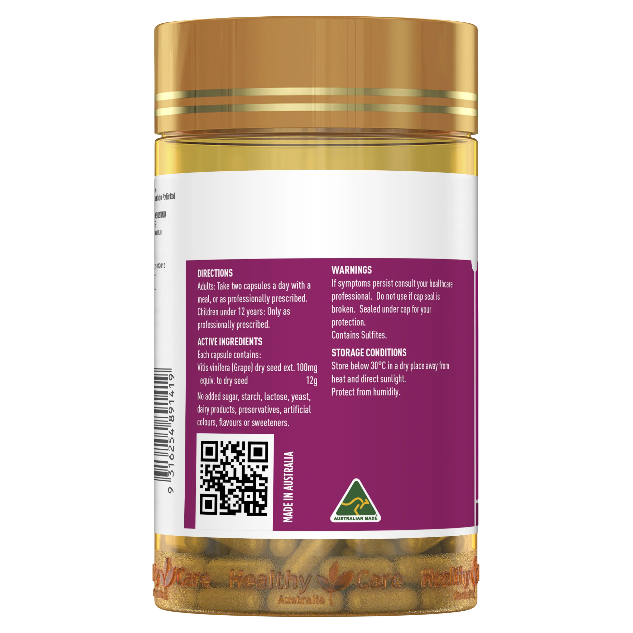 Healthy Care Grape Seed 12000 300 Capsules