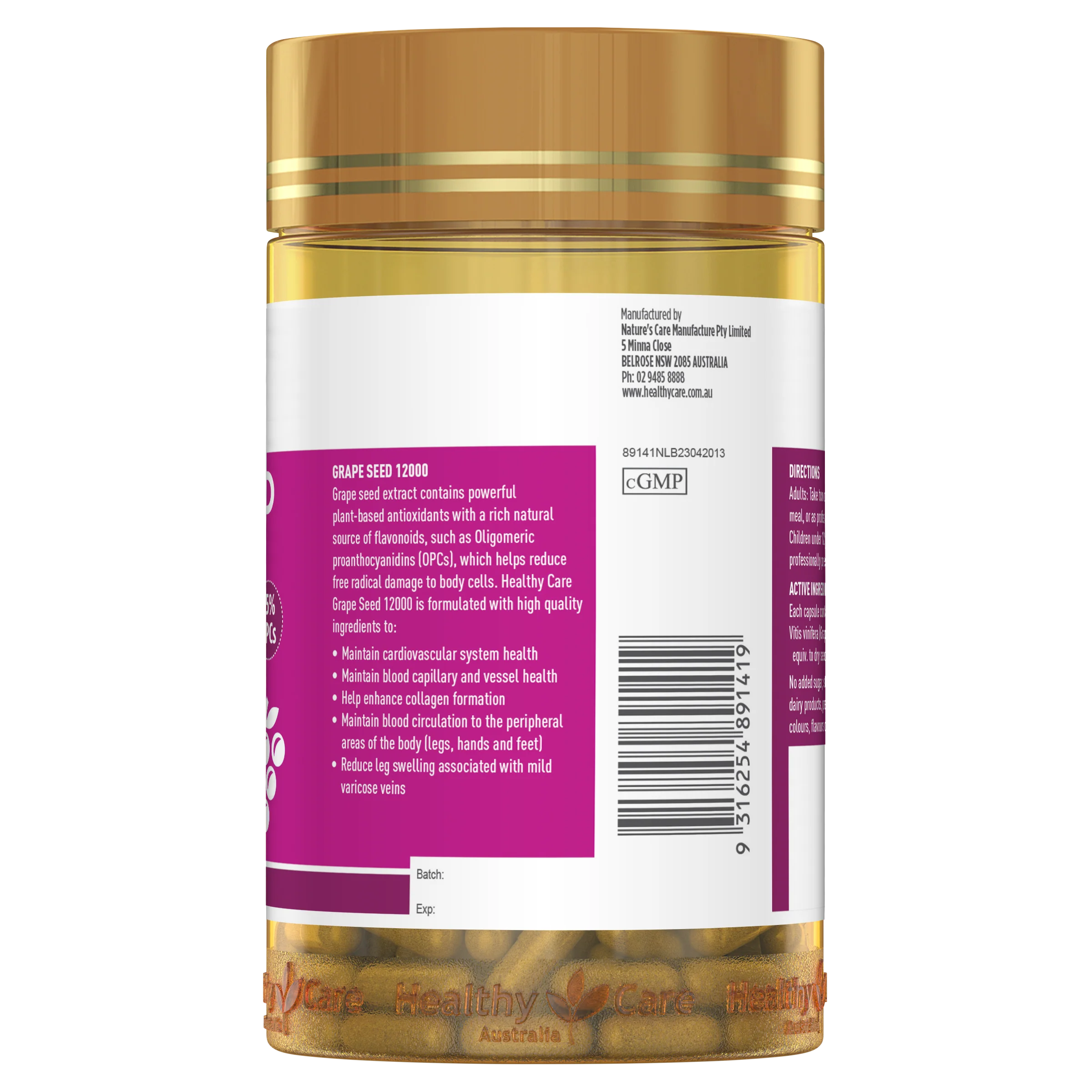 Healthy Care Grape Seed 12000 300 Capsules