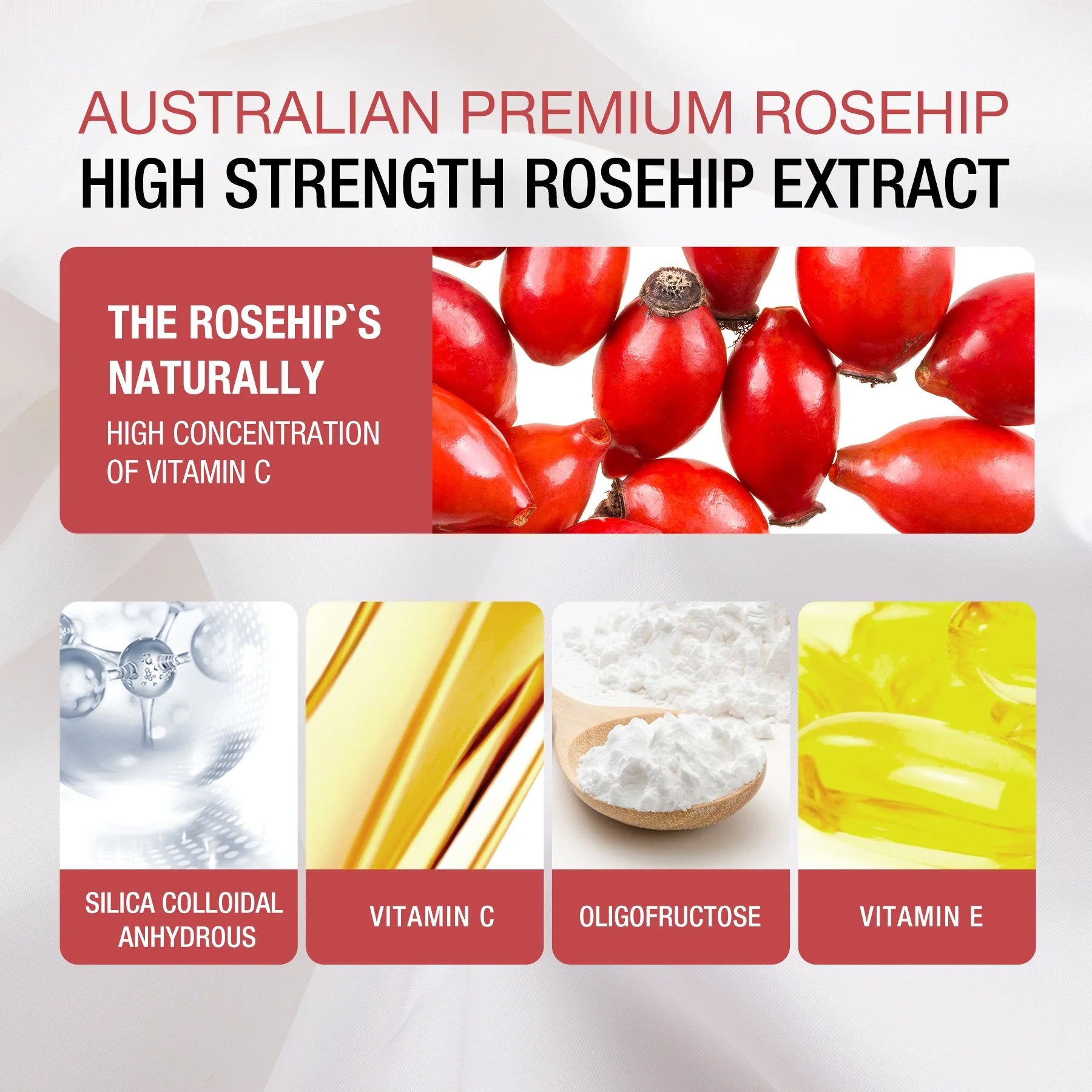 Unichi Rosa Prima Rosehip Extract 1500mg Vegetarian Complex 60 capsules Use By: JUN 2026