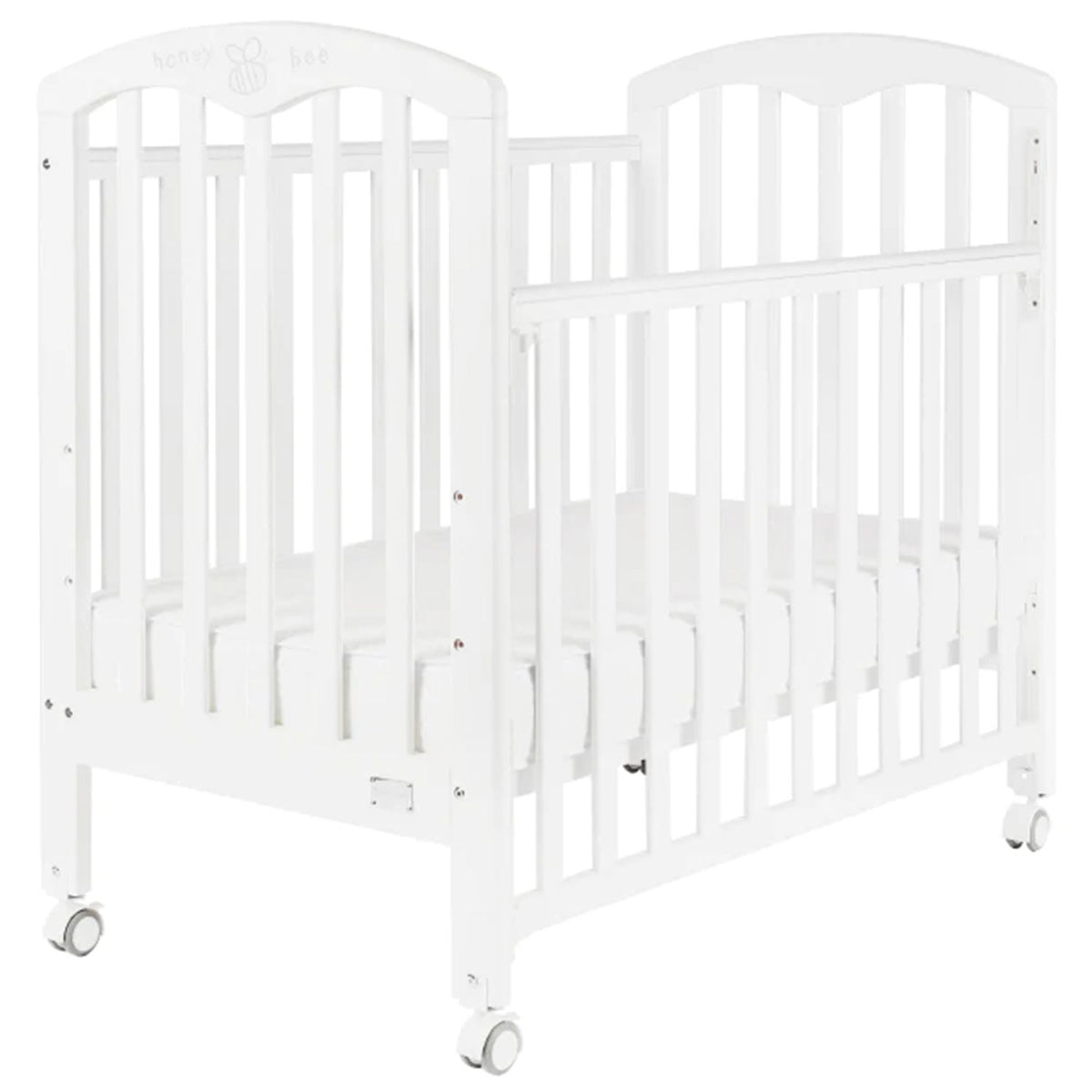 Baby Star Cozzi Baby Cot European Beech with 4" Mattress - White