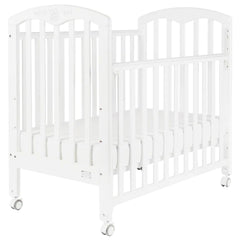 Baby Star Cozzi Baby Cot European Beech with 4" Mattress - White